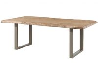 MASSIVMOEBEL24 Eetkamerstoel FREEFORM beige massief hout