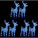 vidaXL 6x Rennes de Noël 240 LED Rennes de Noël 240 LED Décoration de Noël Rennes Illuminés Décoration de Vacances Ornement de Fête Jardin Extérieur Bleu Acrylique