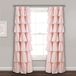 Lush Decor Kanten gordijn met ruches | Shabby Chic Boerderijstijl vensterpaneel voor woonkamer, eetkamer, slaapkamer (enkel), 213,4 x 132 cm, blush