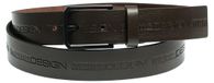 Momo Design Ceinture en cuir véritable, couleur marron foncé, modèle Momo, boucle fabriquée en Italie