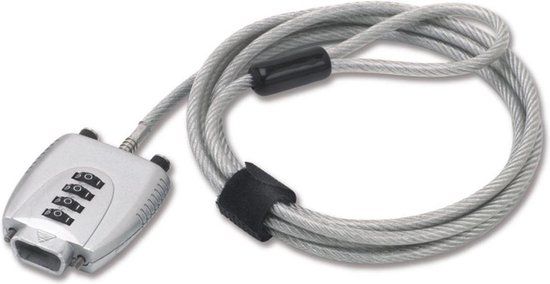 Neomounts NSVGALOCK Veiligheidskabel met slot - universeel - 2 m - Zilver
