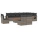 vidaXL 11-delige Loungeset met Kussens, Poly Rattan, Grijs