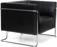 hjh office CURACAO 1-Zits Lounge Bank - Zwart - Kunstleer - Design