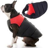 Gooby Gewatteerd vest voor koud weer voor kleine honden met veilige bontbescherming ritssluiting, X-Small, rood