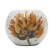 Keramische theelichthouder met bloemendecor, geel-oranje, hortensia, handwerk, grootte: H/Ø ca. 7 x 7 cm