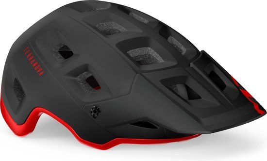 MET Terranova Mountainbike Helm - Maat S - Zwart/Rood - Unisex