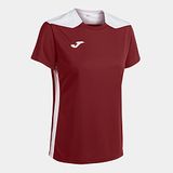 Joma Championship VI Shirt Korte Mouw Dames - Bordeaux / Wit