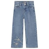 Daily7 wide leg jeans met print - mediumblauw