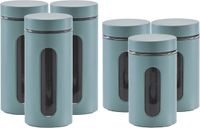 Zeller - 6x pots de conservation pour cuisine inox - 2 tailles 900 ml et 1200 ml
