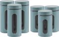Zeller - 6x pots de conservation pour cuisine inox - 2 tailles 900 ml et 1200 ml