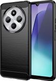 Techsuit Hoesje geschikt voor Xiaomi Redmi 14C / Xiaomi Poco C75 - Carbon Silicone Back Cover - Zwart