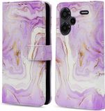 iMoshion Book Case for Xiaomi Redmi Note 13 Pro+ - Purple Marble - with Card Holder