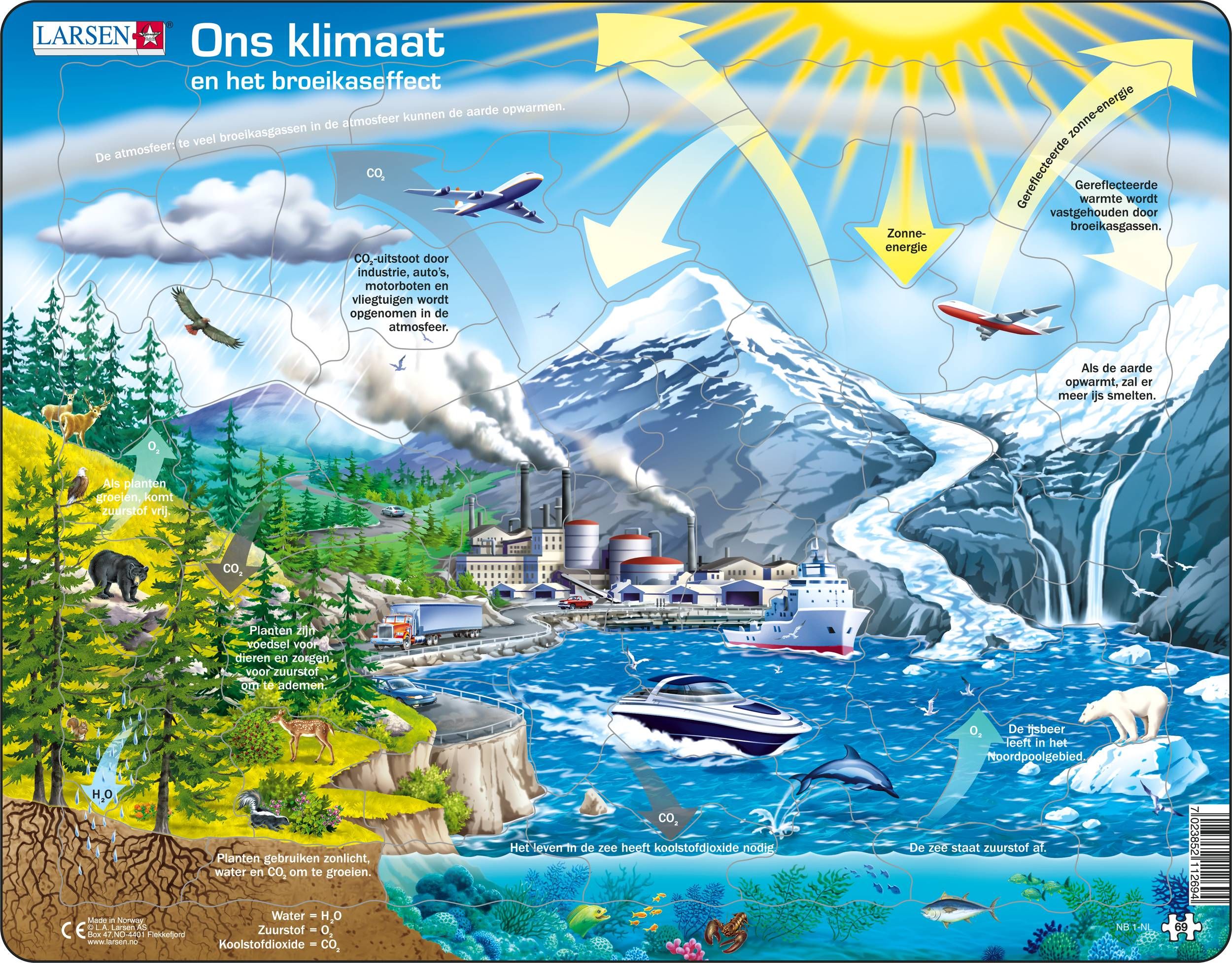 Larsen Maxi Ons klimaat en het broeikaseffect 69 stukjes - Puzzel - Meerkleurig