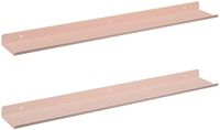 vidaXL Zwevende plank 2 st Roze 60 x 8,5 x 2,5 cm Staal