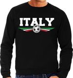 Bellatio Decorations Shoppartners Bv Italië / Italy landen / voetbal sweater met wapen in de kleuren van de Italiaanse vlag - zwart - heren - Italië landen trui / kleding - EK / WK / voetbal sweater XL