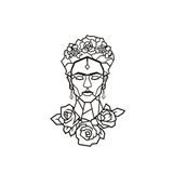 Homemania Wanddecoratie, Frida-Frida wanddecoratie, zwart koudgewalst staal. Home Art Decoratie - voor woonkamer, kantoor, muur.