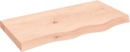 vidaXL Wastafelblad 80x40x(2-6) cm onbehandeld massief eikenhout