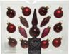 Decoris Mini kerstballen D3 cm - set 15-dlg - donkerrood - glas