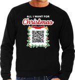 Bellatio Decorations Bellatio Christmas sweaters S Kerst QR code kersttrui All I want: You naked/ Jij naakt heren zwart