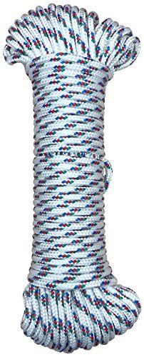 Gevlochten koord van polypropyleen, driekleurig, 5 mm x 15 m