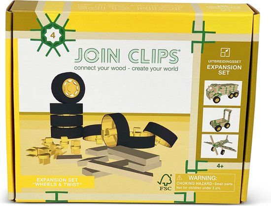 JOIN CLIPS Uitbreidingsset Wheels & Twist - Bouwset - 3+ jaar