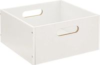 5five Opbergmand van hout - wit - 14 Liter - 31 x 31 x 15 cm
