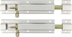 AMIG Schuifslot/Plaatgrendel - 2x - Aluminium - 25cm - Wit - Incl. Schroeven - Deur/Raam