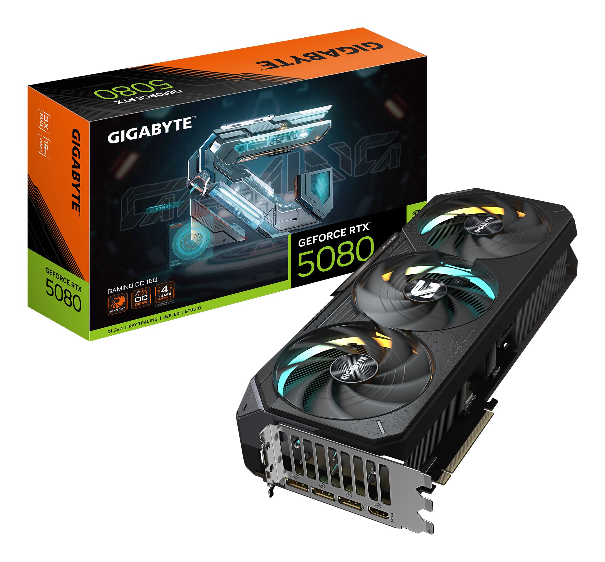 GIGABYTE GeForce RTX 5080 GAMING OC 16G GDDR7 Graphics Card