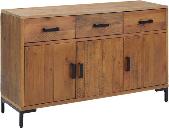 vidaXL Dressoir 110x35x70 cm Massief Grenenhout Bruin