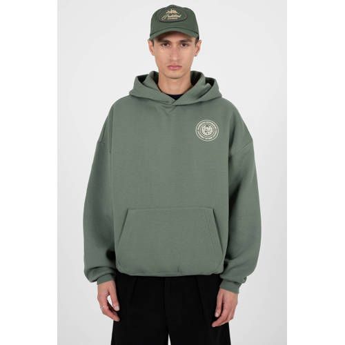 Prohibited Prohibited hoodie met backprint groen