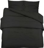 vidaXL Dekbedovertrekset 200x200 cm Microvezel Zwart