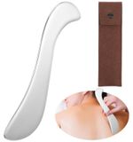 Merkloos Gua Sha massagetool - Fasciaschraper - Roestvrij staal - 18 x 4 cm - Met opbergtas