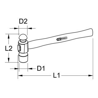 KS Tools monteurshamer, Engelse vorm, 340 g