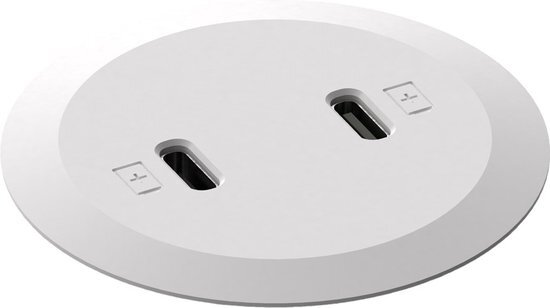 Kondator Powerdot mini 51mm dubbele inbouw USB-C lader, wit