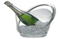 APS Wijnkoeler/champagnekoeler - glashelder, met draaggreep - afmetingen: 23 x 22 cm, hoogte: 27,5 cm, volume: 3 l