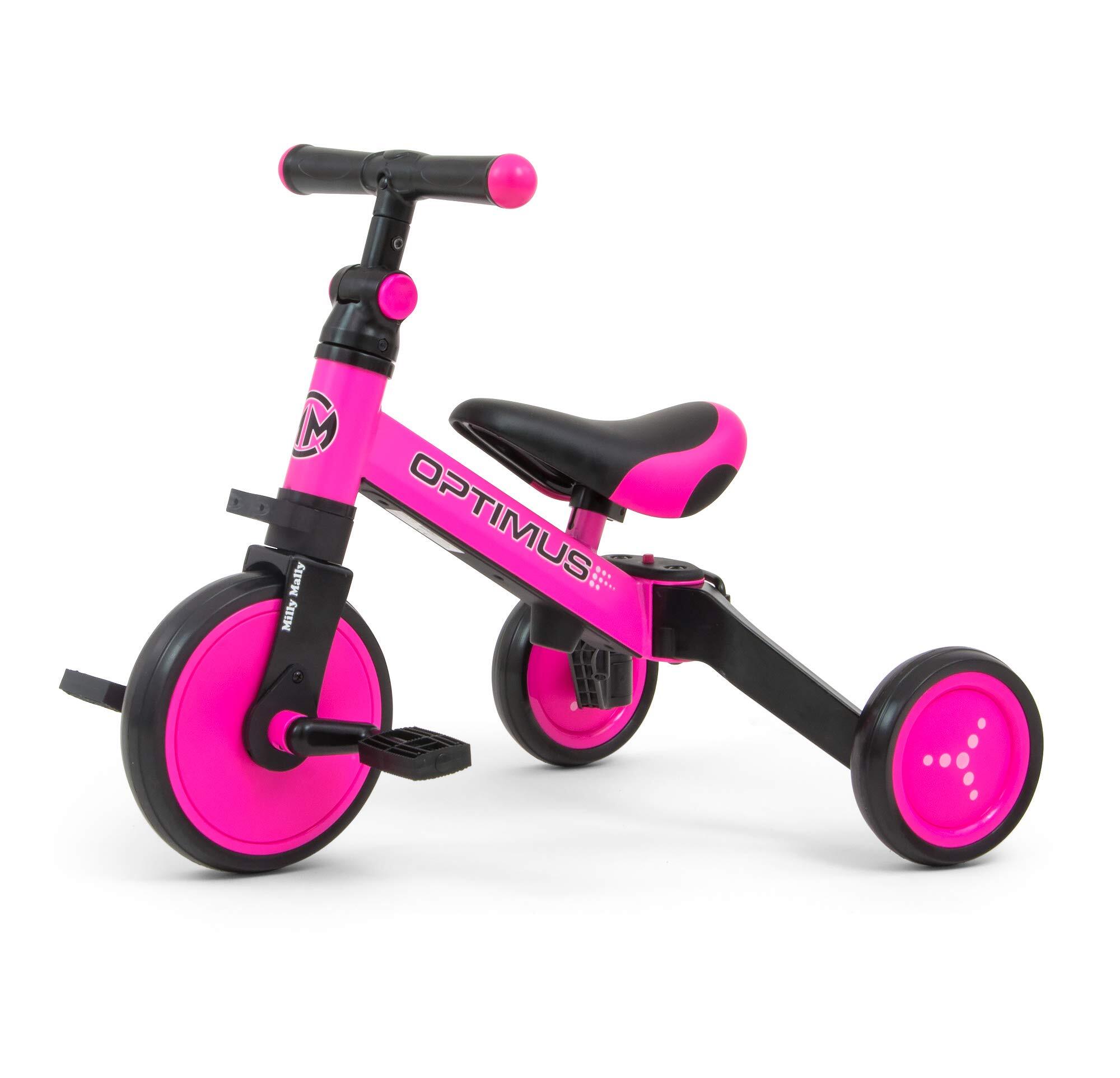 Milly Mally Optimus 3-in-1 - Loopfiets - Jongens en meisjes - Roze