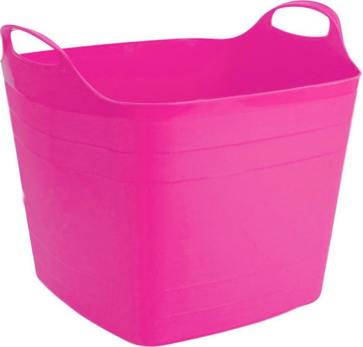Forte Plastics Flexibele kuip emmer/wasmand vierkant fuchsia roze 40 liter - 42 x 42 cm