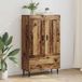 vidaXL Hoge kast, gerecycled hout, 69,5 x 31 x 115 cm, houtvezel