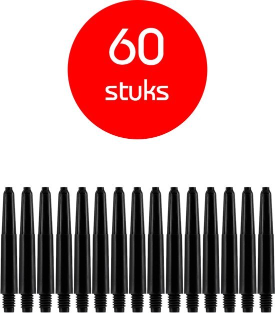 Dragon Darts - darts shafts - 20 sets (60 stuks) - short - zwart - dart shafts - shafts
