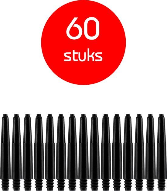 Dragon Darts Dart Shafts - 60 stuks - Zwart - Nylon - Short