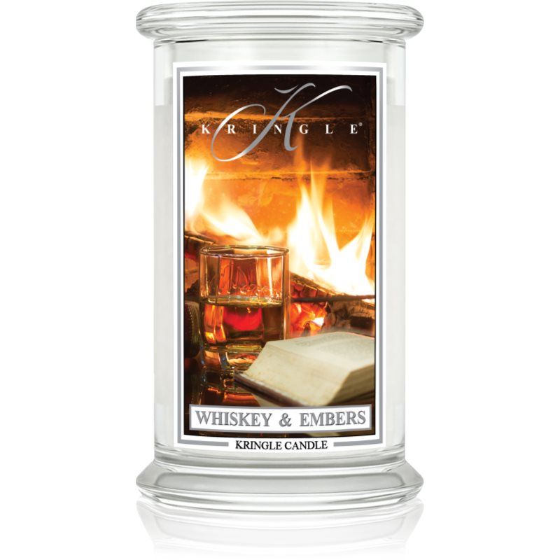 Kringle Candle Whiskey & Embers Grote geurkaars - 110 uur brandtijd