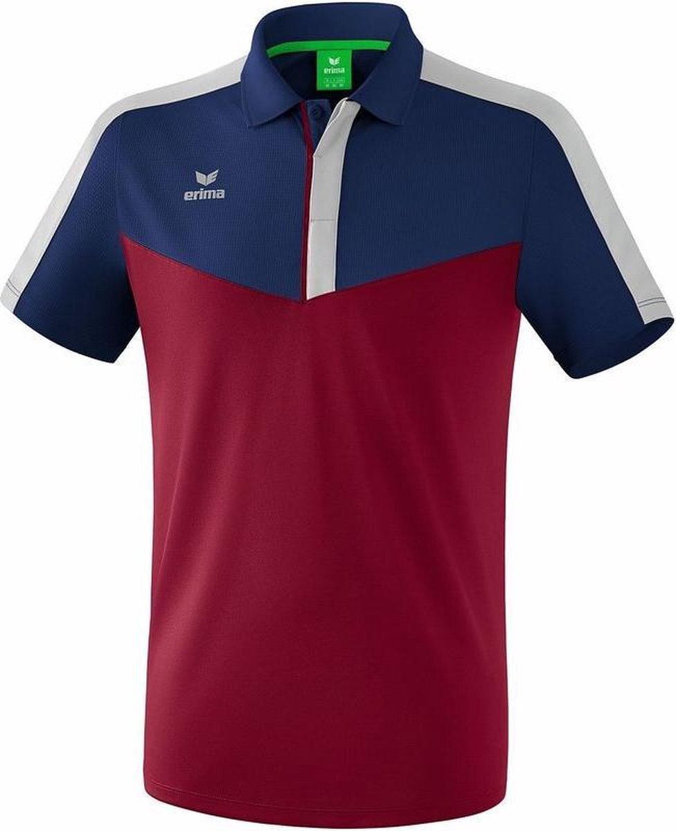 Erima Squad Polo New Navy-Bordeaux Grijs Maat XL