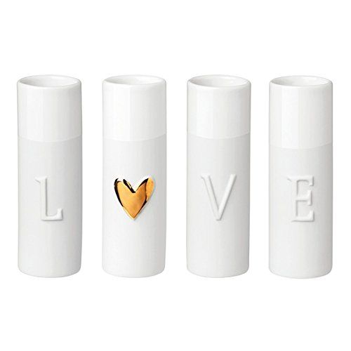 Räder Love Minivazen - Set van 4 - Wit - Ø 3,5 cm - H. 9 cm