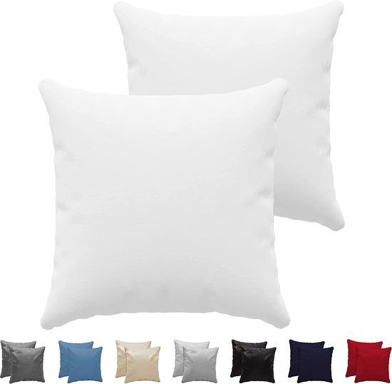 Dreamzie Kussensloop (Set van 2) – Wit Katoen - Voor Kussens 40 x 40 cm