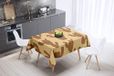 Bonamaison Tafelkleed, Anti-Mold, Sneldrogend, Waterdicht, 100% Polyester Tafellaken, Bruine tinten, 140 x 140 Cm - Ontworpen en Vervaardigd in Turkije