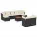 vidaXL 10-delige Loungeset met Kussens Poly Rattan Zwart