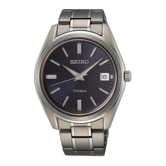 Seiko SUR373P1 Herenhorloge - Titanium - Blauw - Analoog - 40 mm