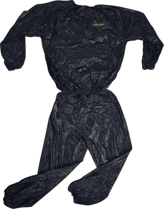 Tunturi Zweetpak - Sauna Suit - Sauna pak - XL - Zwart/Groen