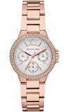 Fossil Michael Kors dames polshorloge - Rosékleurig staal - Analoog Quartz - Roze wijzerplaat - 3 ATM
