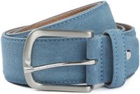 Suitable Riem Suède Leer Blauw - Maat 95 - Heren leren broekriem / broeksriem - Ceintuur - Riem casual